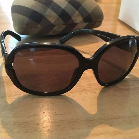 AUTHENTIC BURBERRY BLACK SILVER LOGO SUNNIES W/ VINTAGE NOVA CHECK CASE - Picture 4 of 5